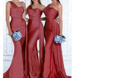 One Shoulder Elegant Wedding Bridesmaid Dress