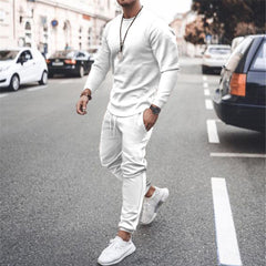 Men's  White Urban Motion Sports Two-piece Suit