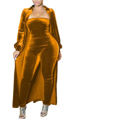 Velvet Allure Two-Piece Sexy Women’s Jumpsuit Set