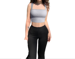 4-Pack Women’s Square Neck Sports Bra Longline Tank Tops with Built-In Bra for Yoga, Workout & Everyday Wear