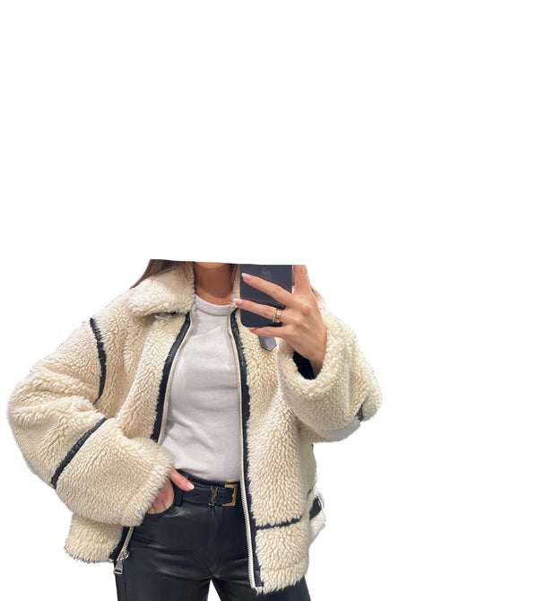 Women's Extreme Pile Fleece Adventure Jacket Faux Shearling Hoodie for Cold Weather Comfort