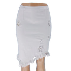 Urban Edge Distressed Denim Skirt