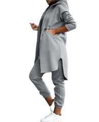Gray Women's Casual Cozy 2-Piece Loungewear Outfit for Comfort and Style