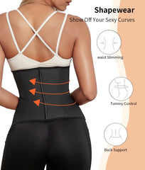 Women’s Latex Waist Trainer Strapless Under bust Corset with Steel Bones & Double Compression for Workout