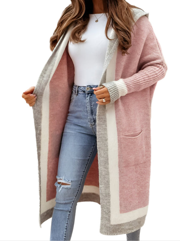 Gray Women's Fashion Versatile Hooded Sweater Jacket