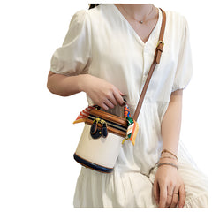 Luxury Style Cylinder Bucket Messenger Bag  Chic, Stylish & Functional