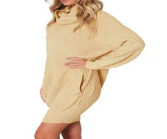 Women's Oversized Cowl Neck Sweater Dress – Cozy Knit Pullover