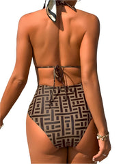 Tide Knot Crisscross Backless One-Piece Swimsuit