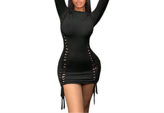Elegant Women's Mesh Stitching V-Neck Mini Dress Sexy & Stylish Party Outfit