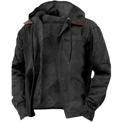 Black Men’s Classic Cheyenne Hooded Jacket Washed Duck Insulated Active Workwear