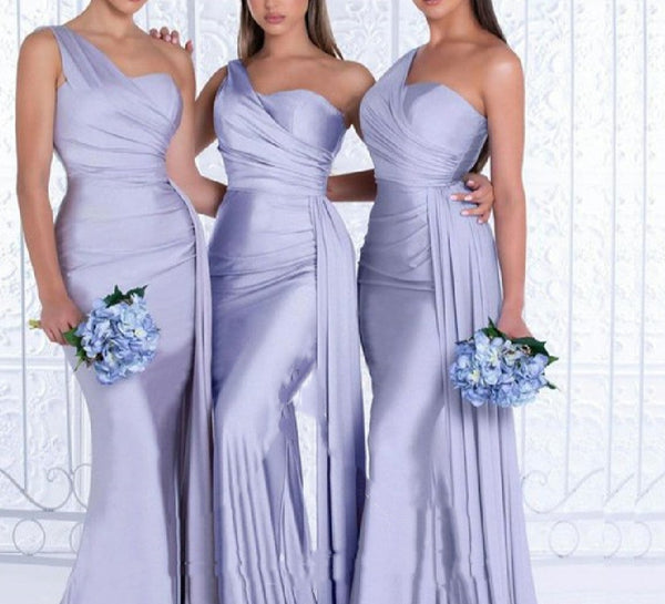 Women's Plus Size One Shoulder Elegant Wedding Bridesmaid Dress