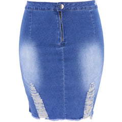 Urban Edge Distressed Denim Skirt