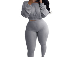 Trendy Crop Top Activewear Pant Set
