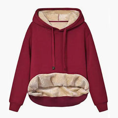 Plus Size Burgundy Everyday Luxe Thermal-Lined Hoodie Ultra Warm & Stylish