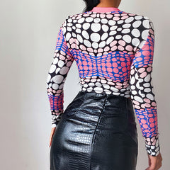Flirty Polka Dot Knit Body Top