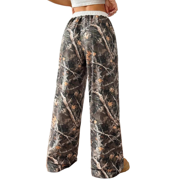 Women’s Camouflage Cargo Pants  Low-Rise Sweatpants for Casual Streetwear