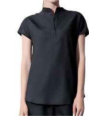 Dark Gray Women's Stretch Scrubs Set - Comfortable Tank Top and Pants for Nurses