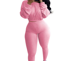 Trendy Crop Top Activewear Pant Set