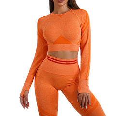 Orange women s Groove Seamless High-Waisted Compressive Legging Set