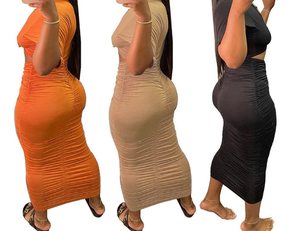 Women's Summer Chic Sophisticate Pleated Dress Set