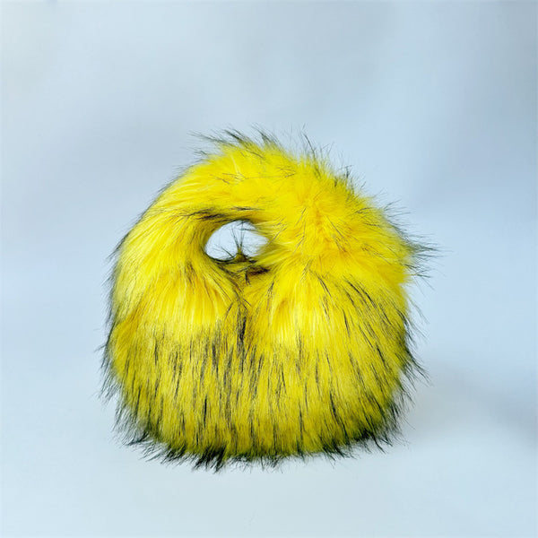 Women's SunShine Yellow Charm Fluff Fusion Handbag