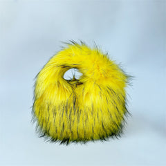 Women's SunShine Yellow Charm Fluff Fusion Handbag