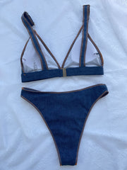 Stylish Denim Blue Bikini Set - Perfect for Summer