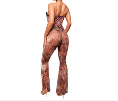Sexy Safari Print Cutout Jumpsuit – Bold & Stylish Jungle-Inspired Fashion