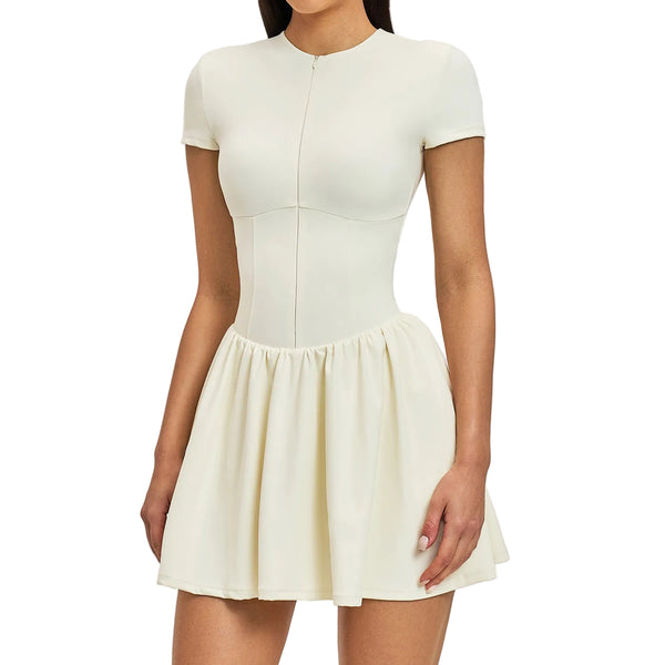 Women's Cream Color Anti-Exposure Tennis & Golf Fitness Dress