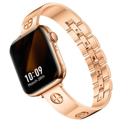 Rose Gold Stainless Steel Cross Bracelet Durable iPhone Watchband Strap