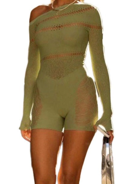 Sensuous Curve Sexy Off-Shoulder Clubwear Romper