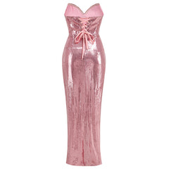 Glittering Gala Sequin Backless Dress