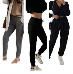 3-Pack Women's Cropped Lightweight Joggers Comfy & Stylish Lounge Pants
