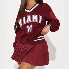 Chic Women's State of Mind Pleated Mini Skirt Set