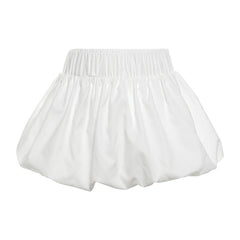 High-Waist Ruched Crepe Mini Skirt  Ultra Bubble Design for Chic Style