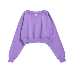 Purple Women's Active Fit Women's Sports Crop Top Sweatshirt