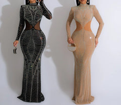 Radiant Jewel Mesh Embellished Dress