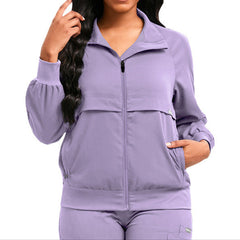 Women's Long Sleeve Medical Uniform Jacket Professional Dentist Scrub Coat