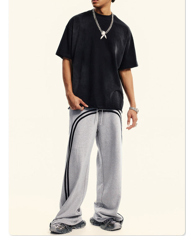 Men's Asymmetric Reflective Street Trousers for Men Stylish, Comfortable Daily Wear with Drawstring Rope Design