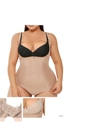 Women's Seamless Tummy Control Shapewear Bodysuit Sculpting Snatched Waist Body Shaper