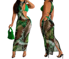 Women's Sizzle in the Sun: Irregular Mesh Dress Bikini Set for Your Summer Escapes