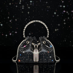 Women's Black Fashion Rhinestone HandBag