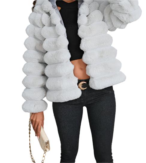 Cozy Chic Women's Faux Fur Coat Stylish Autumn & Winter Outerwear