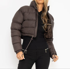 Women’s Essential Cropped Hooded Puffer Jacket