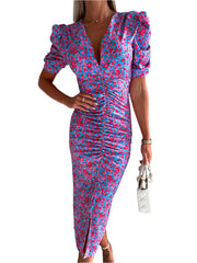 Women's Sunlit Petals Ruched Maxi Dress