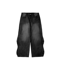 Men's Urban White Wave Wide Leg Denim Jeans
