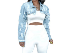 Chic and Distressed: Explore Women's Crop Denim Jacket Styles