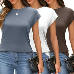 Women’s 3-Pack Basic Jersey T-Shirts Casual Summer Tops