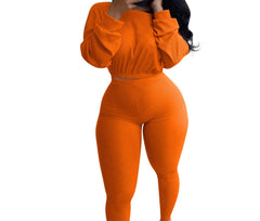 Trendy Crop Top Activewear Pant Set