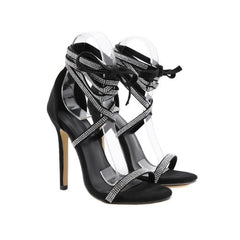 Women Rhinestone Sandal Heels